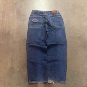 Y2K Wu wear embroidered jeans baggy skater hiphop wide leg 36‎